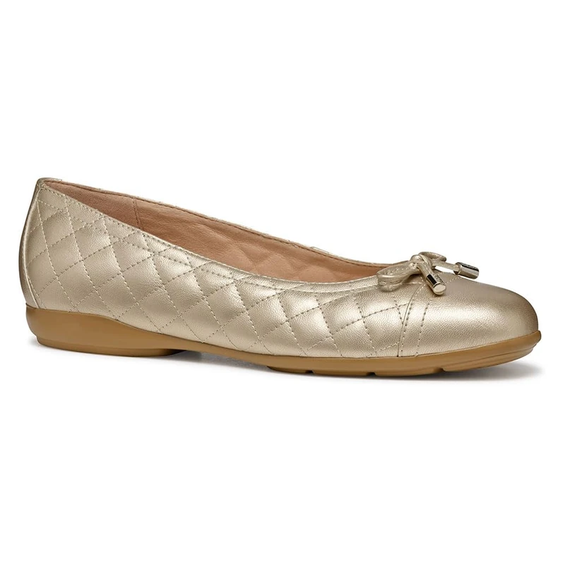 Geox Women's D ANNYTAH B Ballet Flat, Lt Gold, 4.5 UK
