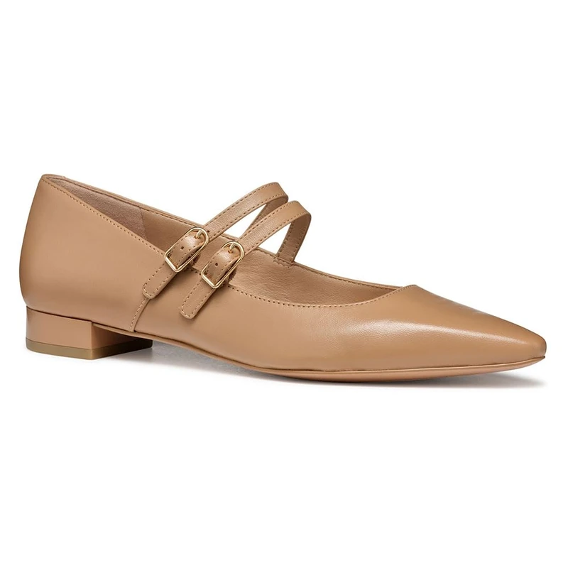 Geox Women's D GISELDA15 C Ballet Flat, Beige, 4 UK