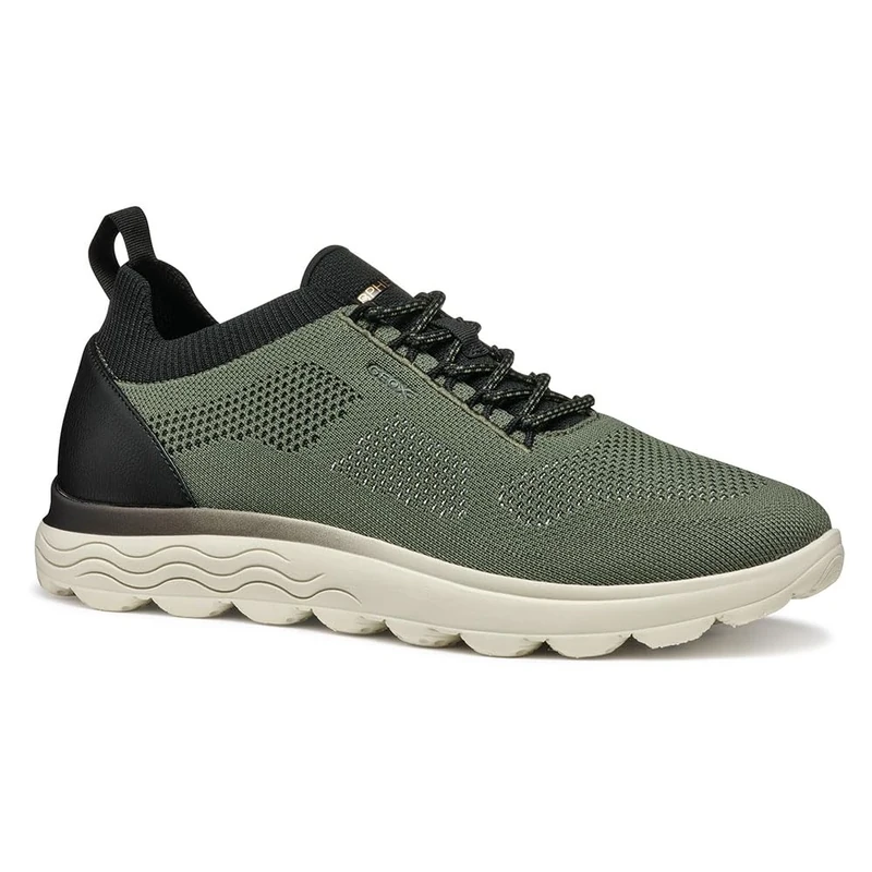 Geox Men's U SPHERICA E Sneaker, Dk Green/Black, 12 UK