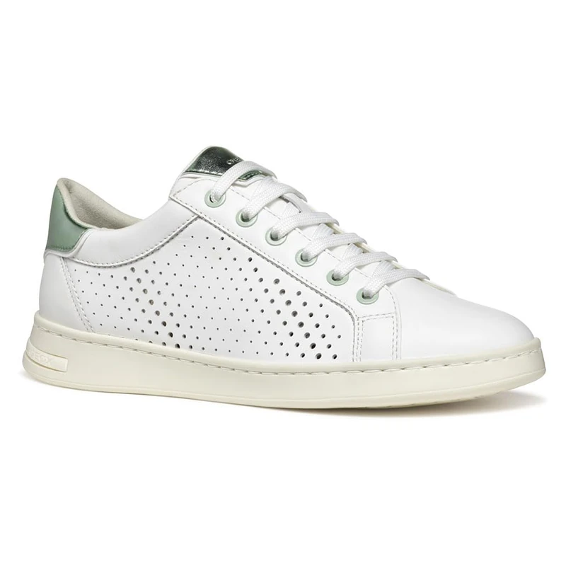 Geox Women's D Jaysen B Sneaker, White/Mint, 7.5 UK