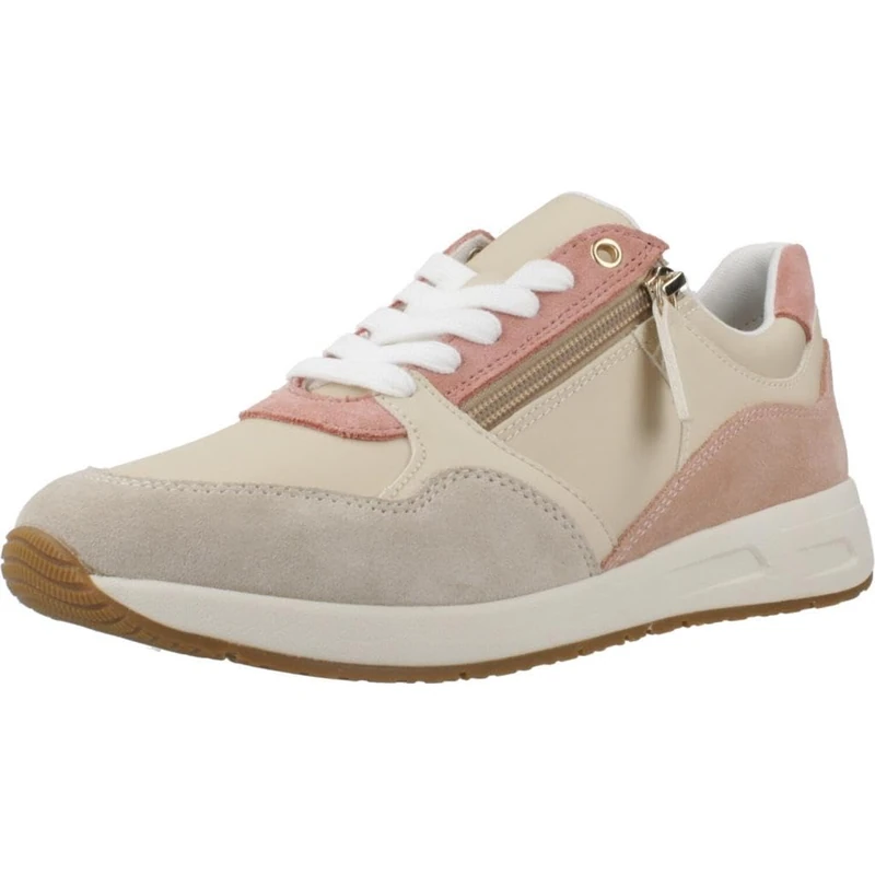 Geox Women's D BULMYA B Sneaker, Papyrus/Lt Taupe, 7.5 UK