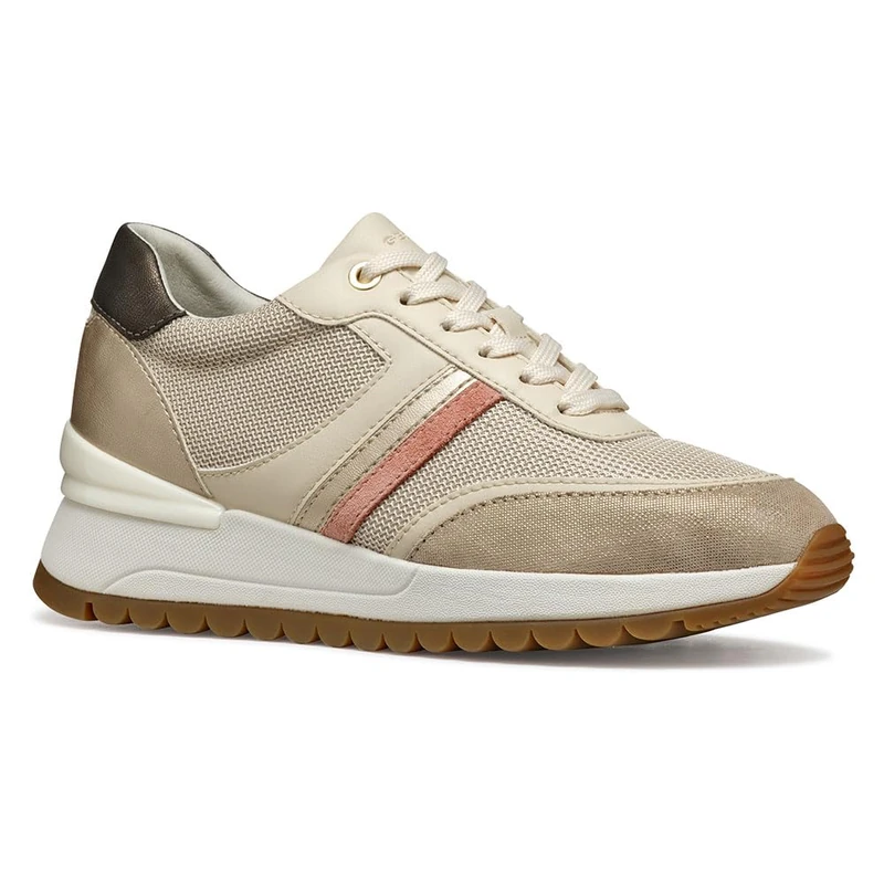 Geox Women's D DESYA A Sneaker, Lt Taupe/Lt Gold, 7.5 UK