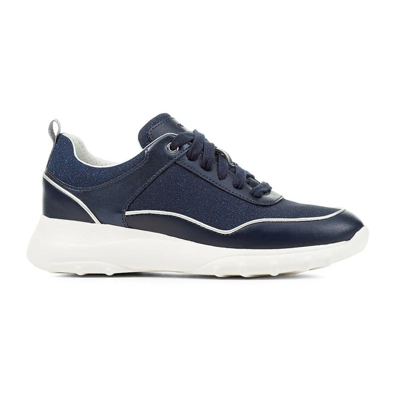 Geox Women's D ALLENIEE B Sneaker, Navy, 5 UK