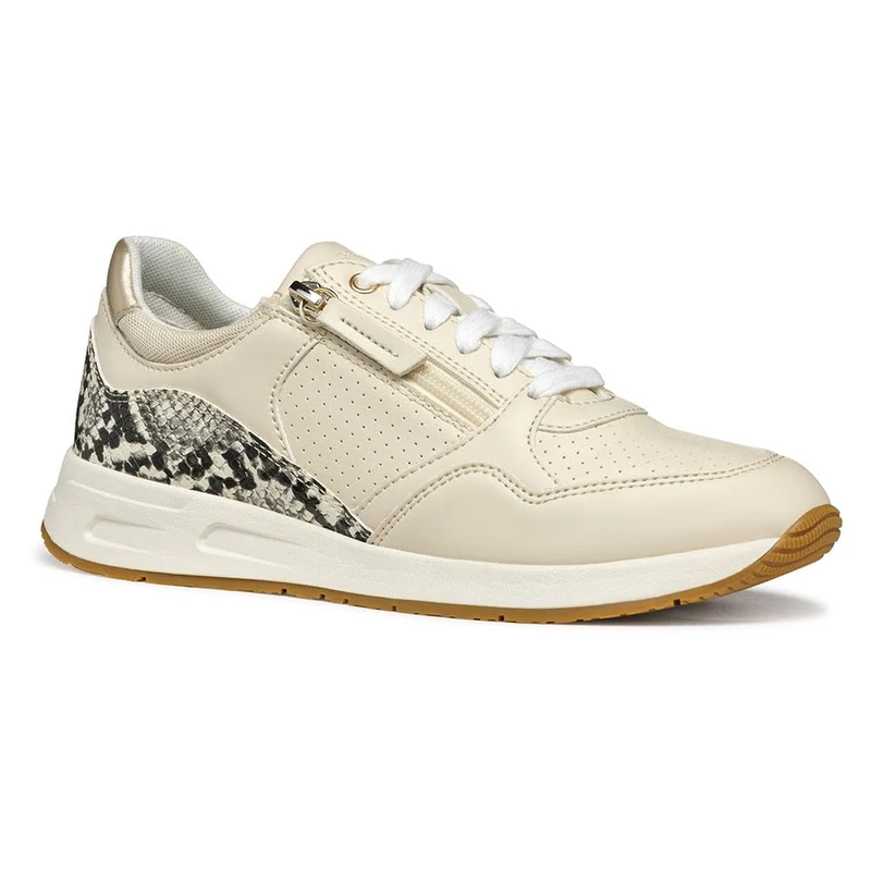 Geox Women's D BULMYA B Sneaker, Papyrus/Beige, 4 UK