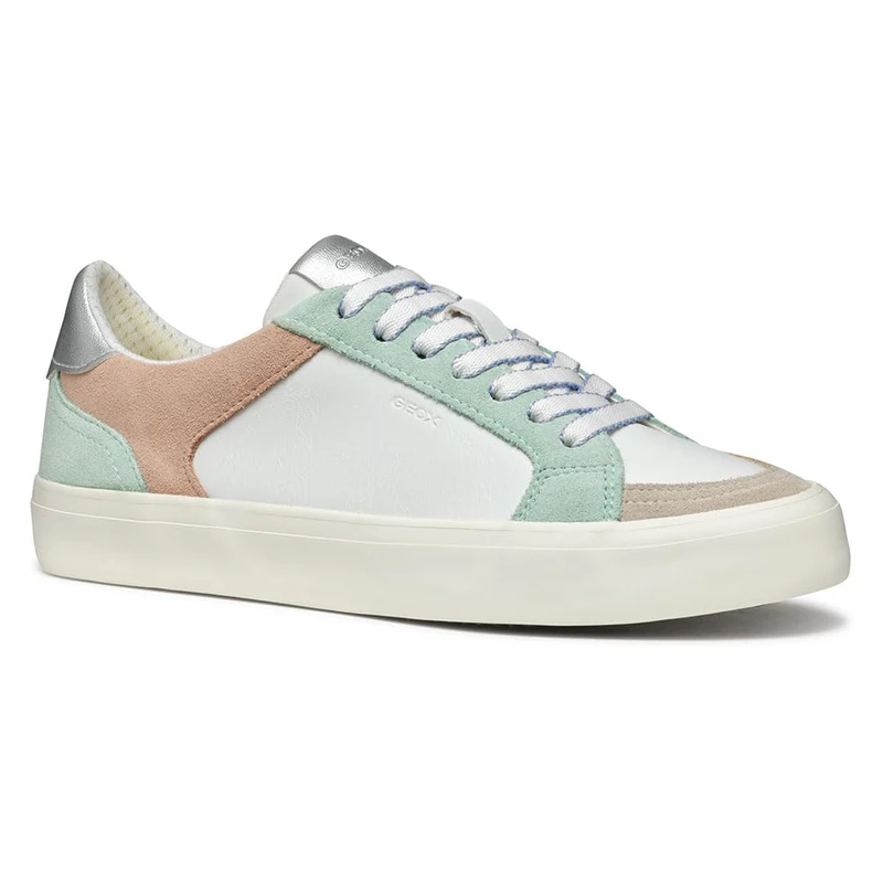 Geox Women's D EMMELENY E Sneaker, Mint/White, 5 UK