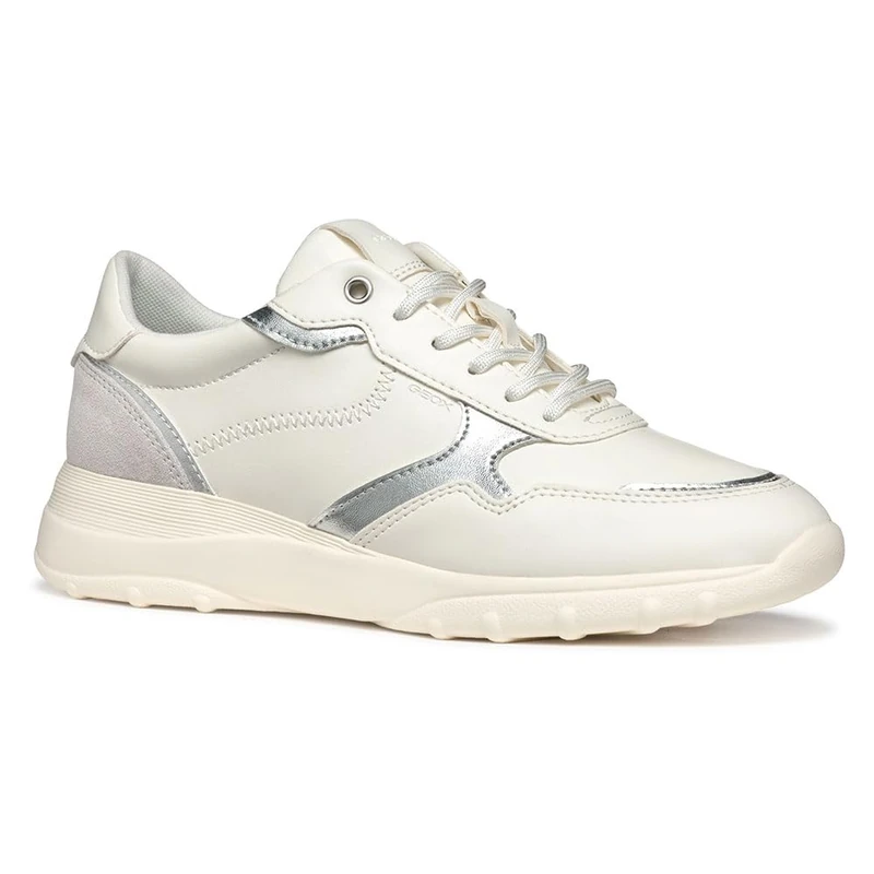 Geox Women's D ALLENIEE A Sneaker, Optic White/Off Whit, 4 UK