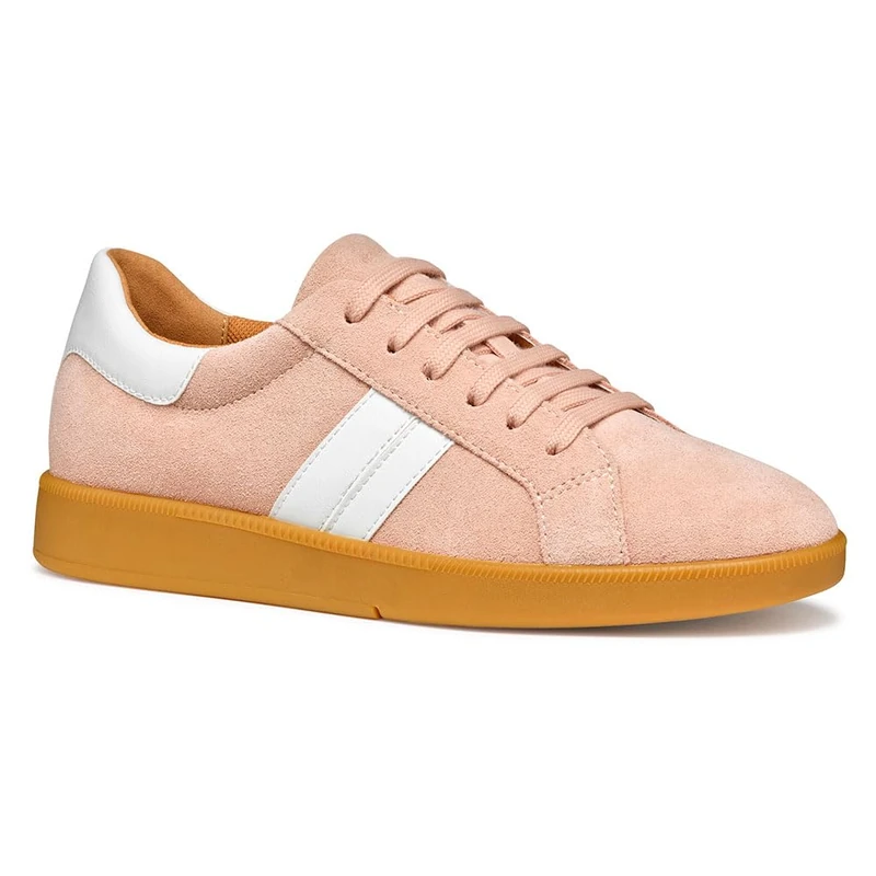 Geox Women's D MELEDA B Sneaker, Nude/White, 6 UK