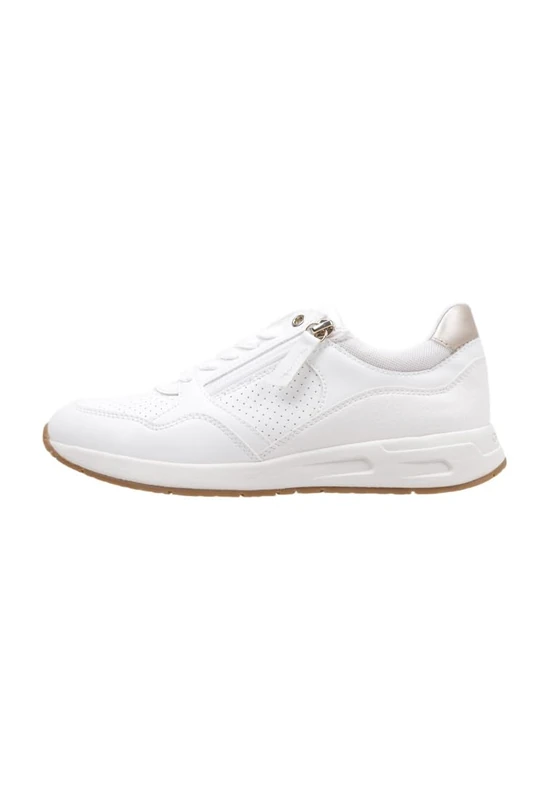 Geox Women's D BULMYA B Sneaker, White, 6 UK