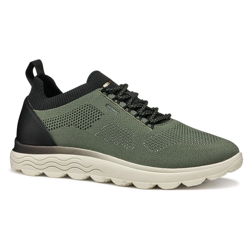 Geox Men's U SPHERICA E Sneaker, Dk Green/Black, 6.5 UK