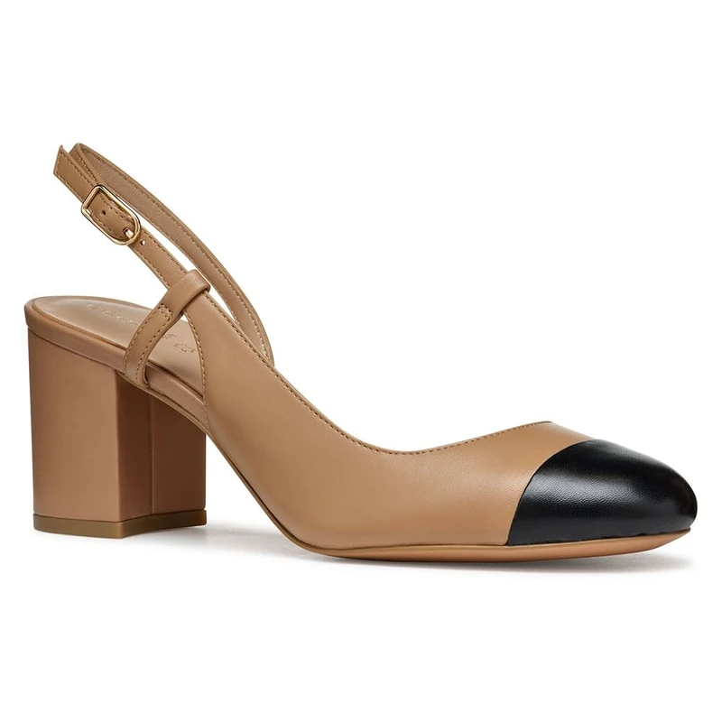 Geox Women's D VIRNILISA 65 A Pump - Beige/Black 4.5 UK