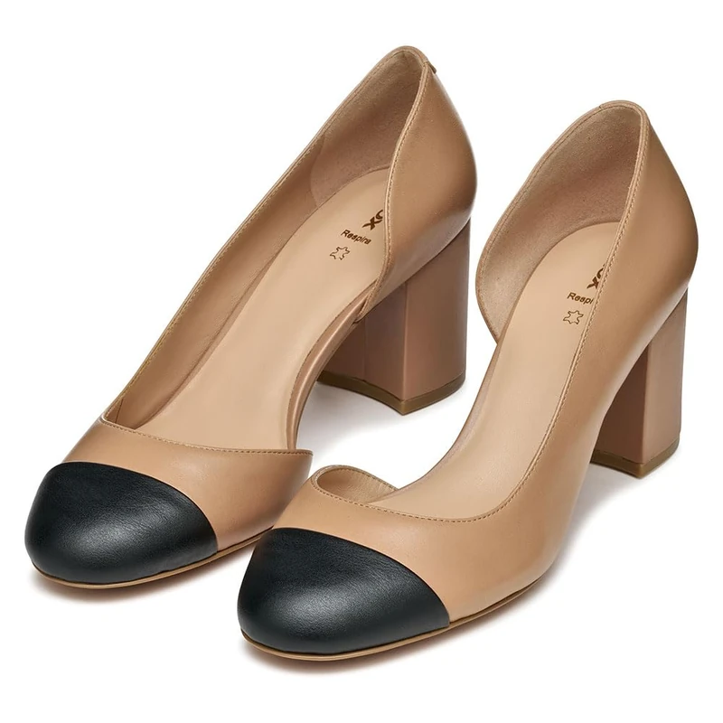 Geox D VIRNILISA 65 B, Women’s Pump, Beige/Black, - Image 1