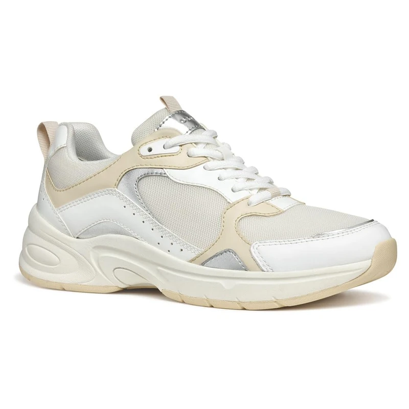 Geox D ZARVIA A, Women’s Sneaker, White/Papyrus,