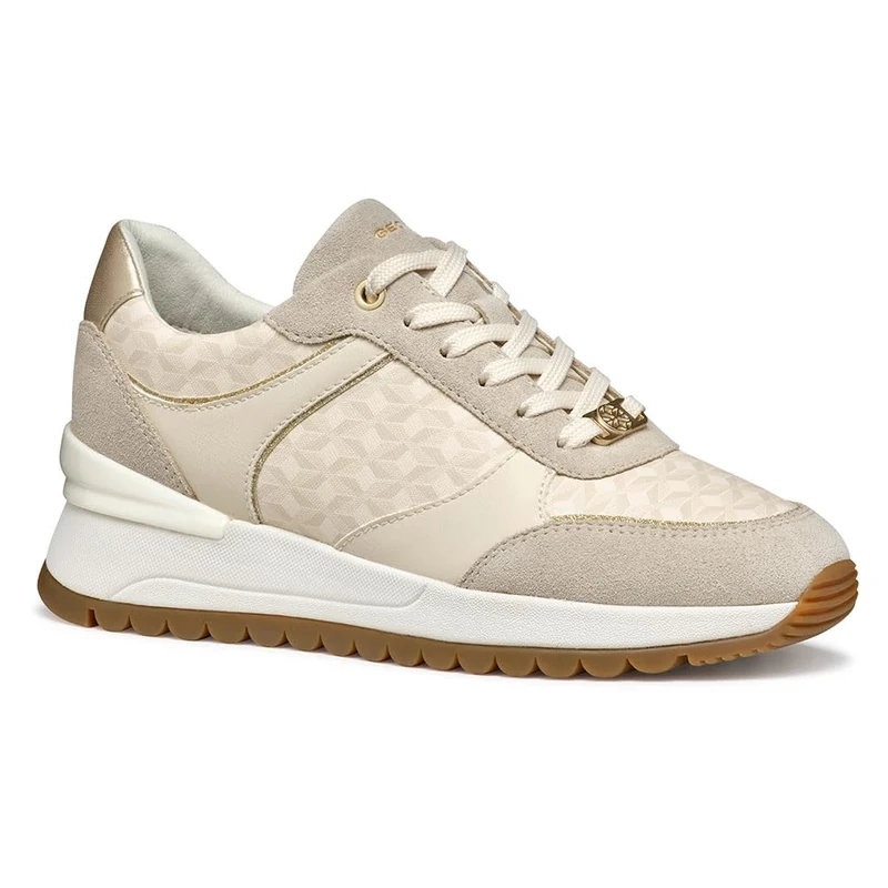 Geox D DESYA A, Women’s Sneaker, Papyrus/Lt Taupe,