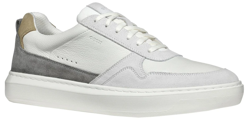 Geox Men's U DEIVEN A Sneaker, Off White/Anthracite, 6.5 UK