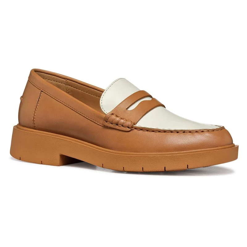 Geox Women's D SPHERICA EC1 A Loafer - Camel/Lt Sand