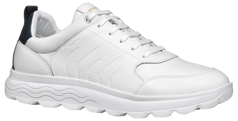 Geox Men's U SPHERICA B Sneaker, White/Dk Navy, 8 UK