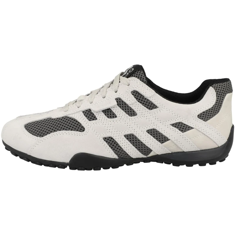 Geox Men's U Snake Original A Sneaker, Off White/Dk Grey, 13 UK
