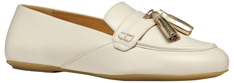 Geox Women's D Palmaria B Moccasin, Papyrus/Lt Gold, 4 UK