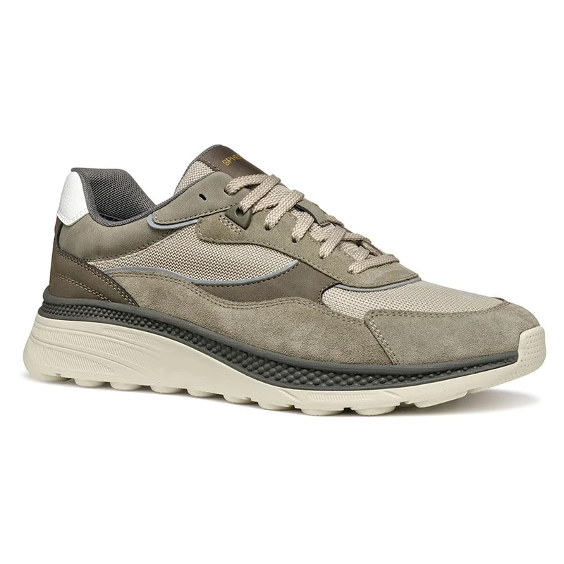 Geox Men's U SPHERICA ACTIF X1 Sneaker, Sand/Sage, 10 UK