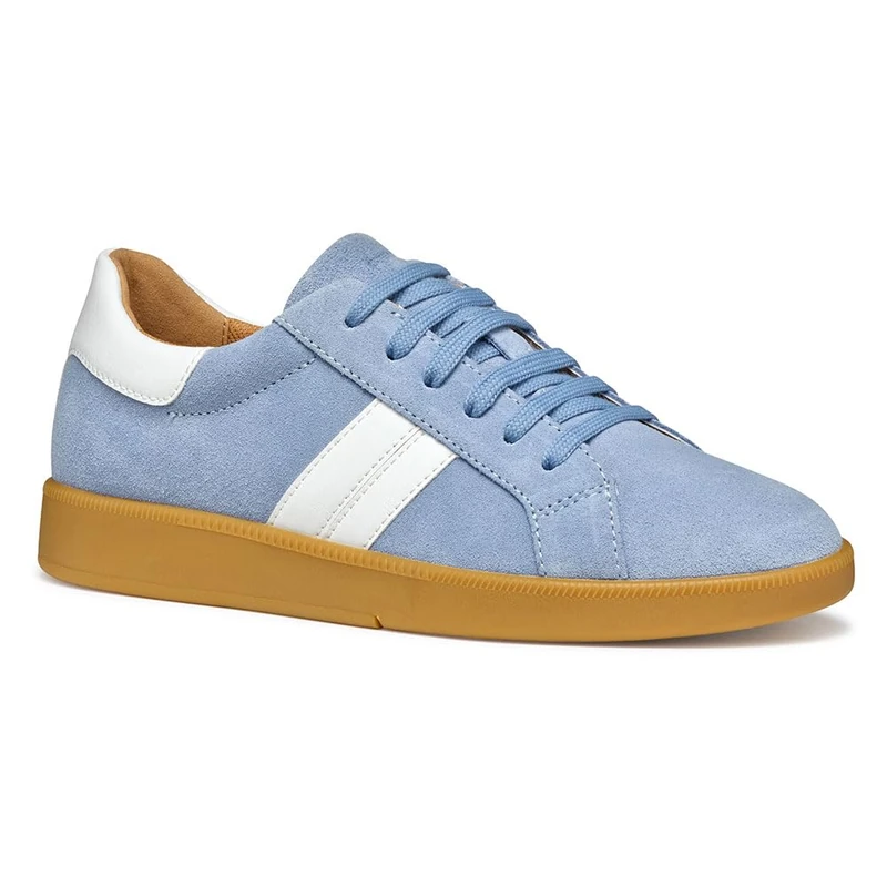 Geox Women's D MELEDA B Sneaker, Lt Blue/White, 7.5 UK