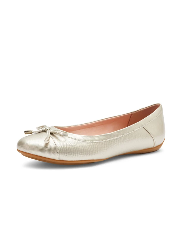 Geox Women's D Charlene C Ballet Flat, Lt Gold, 4 UK