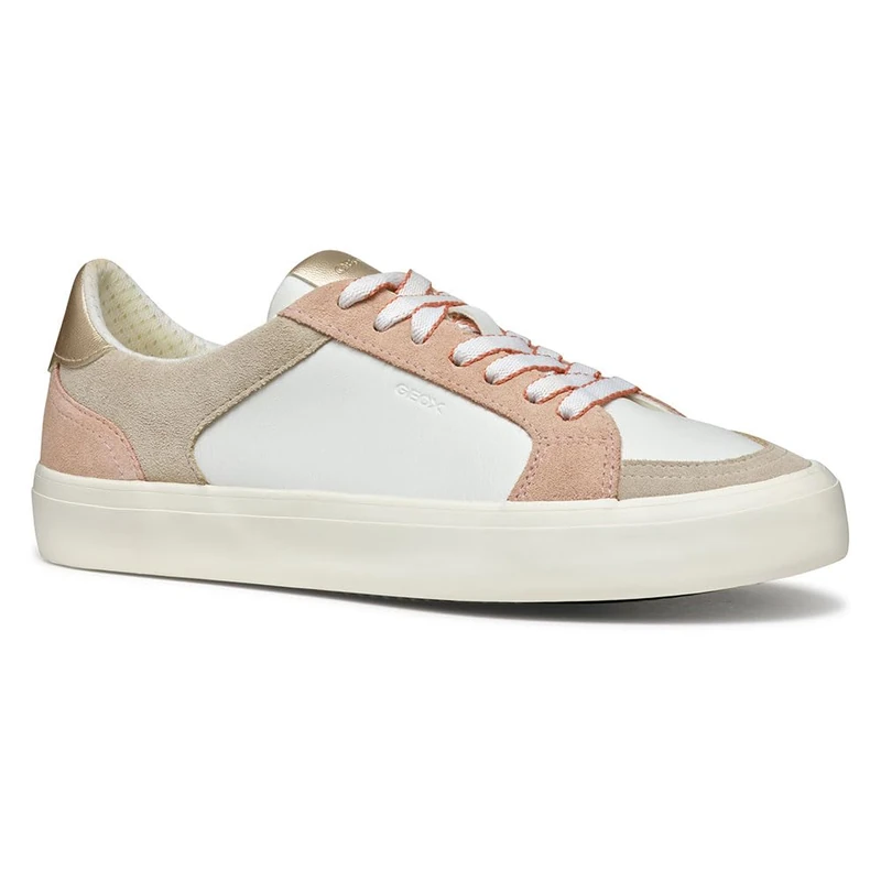 Geox Women's D EMMELENY E Sneaker, Nude/White, 4 UK - Image 1