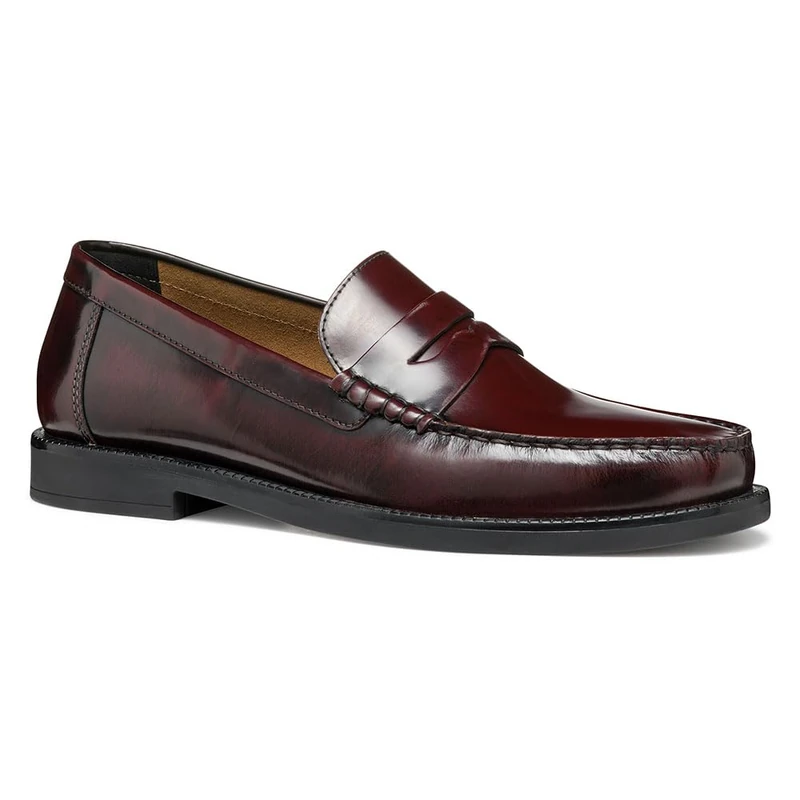 Geox Men's U RECANATI B Loafer - Wine - Size 9 UK