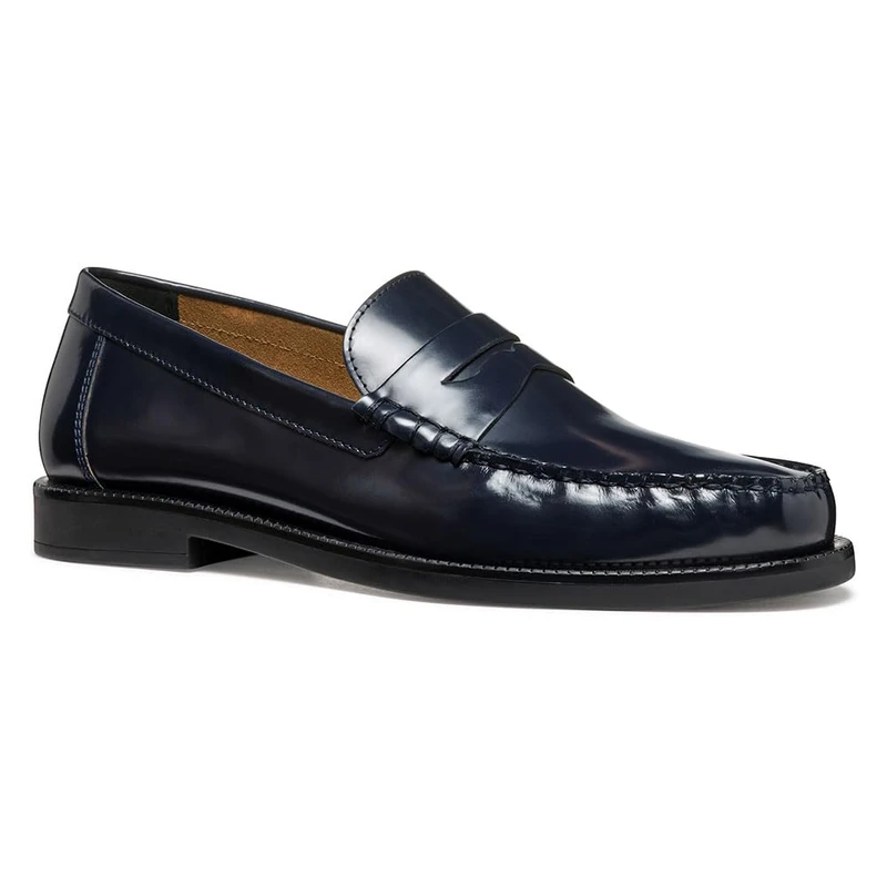 Geox Men's U RECANATI B Loafer, Navy, 11 UK