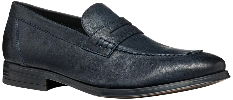 Geox Men's U REZZONICO A Loafer, Navy, 9.5 UK