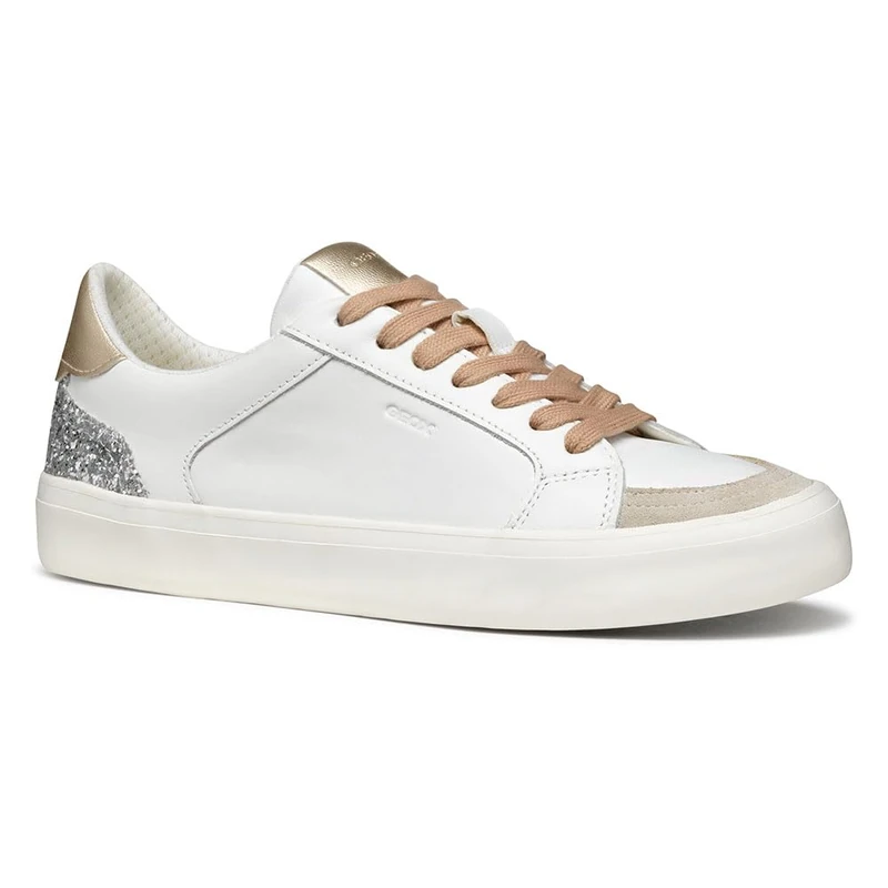 Geox Women's D EMMELENY E Sneaker, White, 4 UK