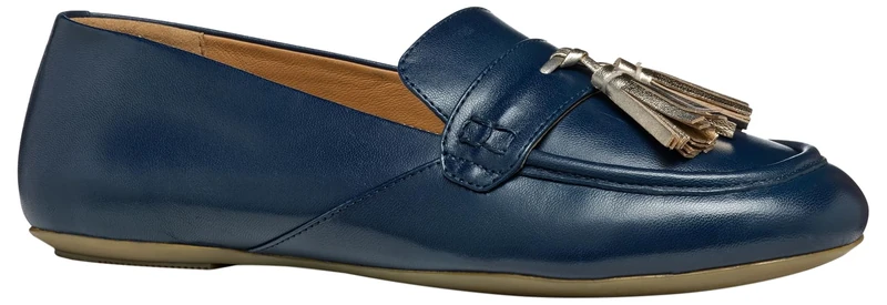 Geox Women's D Palmaria B Moccasin, Navy/Lt Gold, 4.5 UK