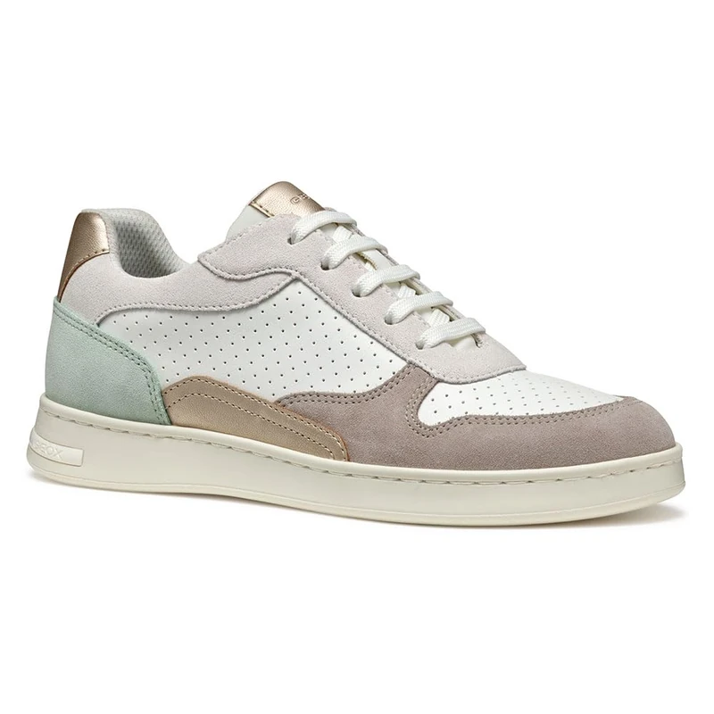 Geox Women's D Jaysen C Sneaker, Mint/White, 7.5 UK