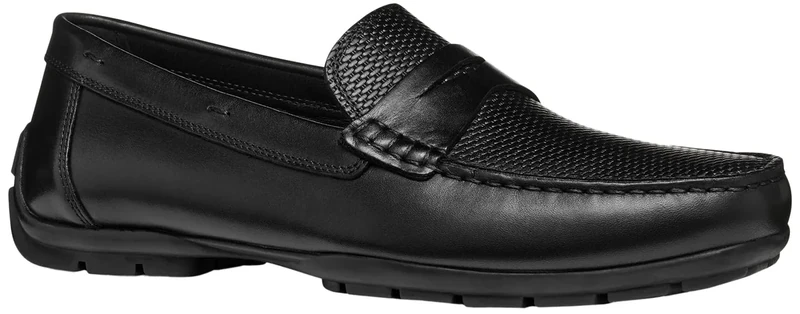 Geox Men's U Moner W 2FIT D Loafer, Black, 7 UK
