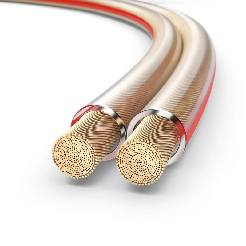 PureLink Speaker Cable Box Cable OFC 2 x 4.00 mm² 0.20 mm, 100.0 m, Pure Copper Cable for HiFi Loudspeaker Boxes Subwoofer, Audio Cable with Polarity Marking, Transparent
