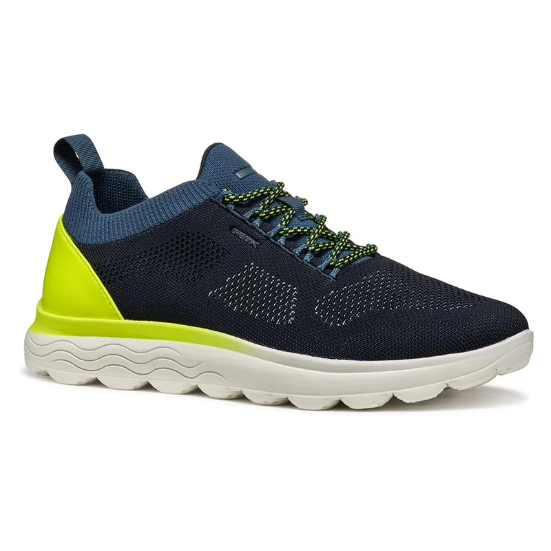 Geox Men's U SPHERICA E Sneaker, Navy/Fluo Yellow, 10.5 UK