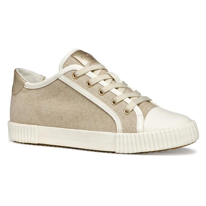 Geox Women's D BLOMIEE B Sneaker, Lt Taupe/Optic White, 7.5 UK