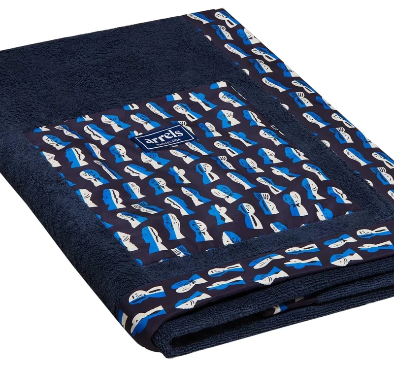 Arrels Barcelona, Beach Towel Papier Découpé, Navy