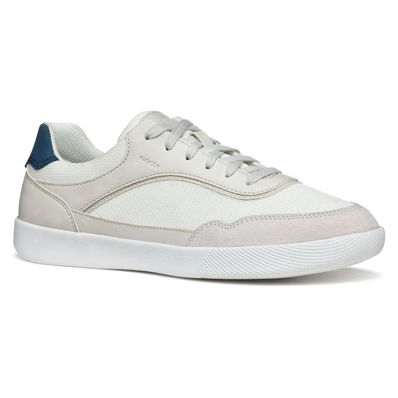 Geox Men's U RIETI A Sneaker, White/Off White, 6 UK