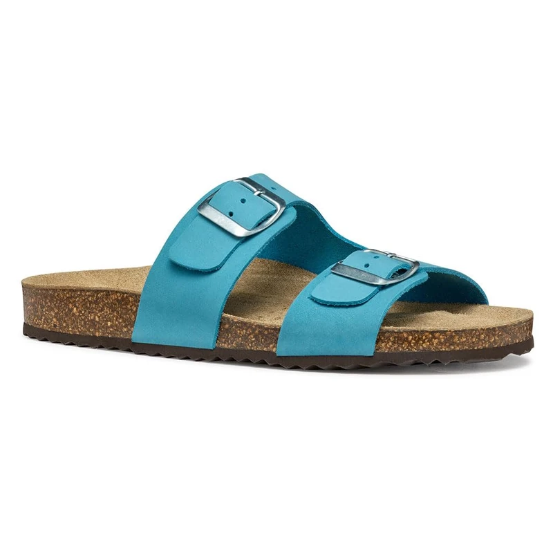 Geox Women's D BRIONIA L Flat Sandal, Lt Blue, 4 UK