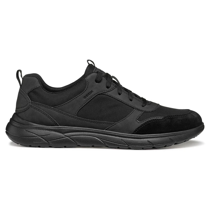 Geox Men's U Portello A Sneaker, Black, 8 UK