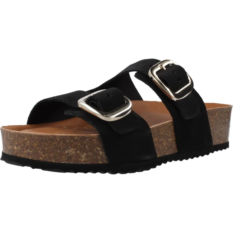 Geox Women's D BRIONIA H A Flat Sandal, Black, 5 UK