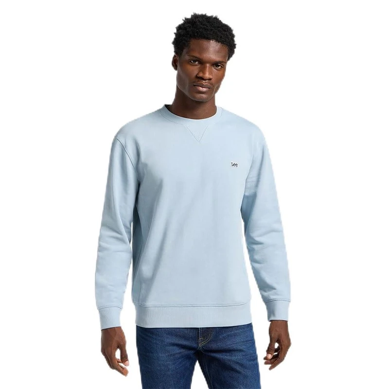 Lee Men's Patch Crew SWS Sweatshirt, Concrete Grey, XL
