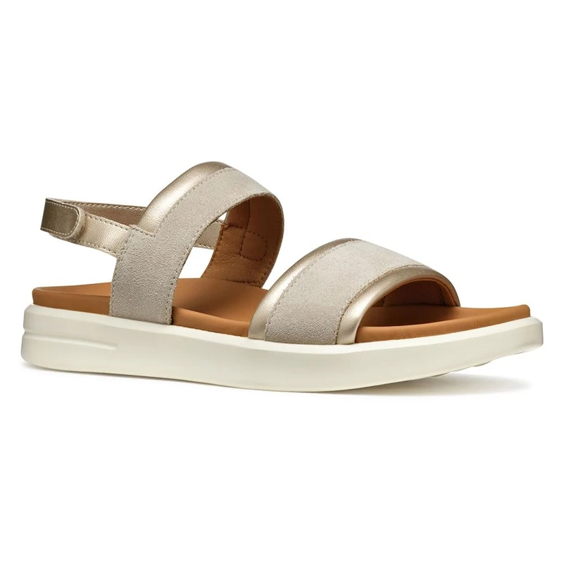 Geox Women's D XAND 2S A Sandal, Lt Taupe/Lt Gold, 7.5 UK