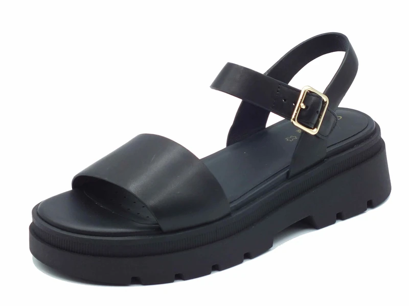 Geox D ADACTER S D, Women’s Flat Sandal, Black,