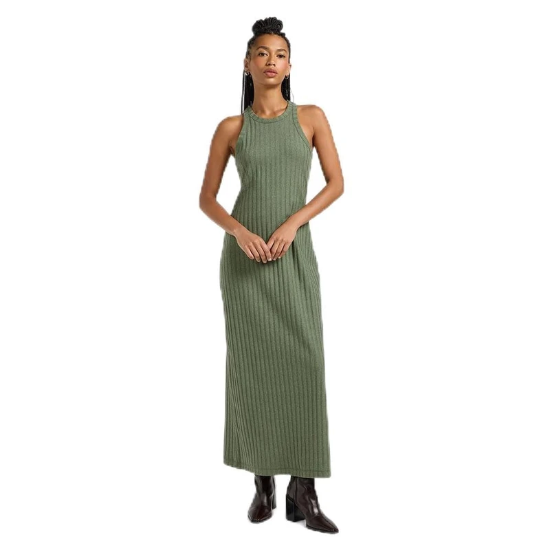 Lee Women's Rib Tank Casual Dress, Olive Heather, XL