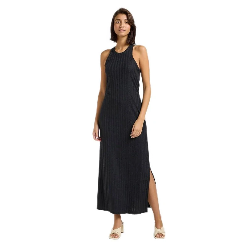 Lee Women's Rib Tank Dress Casual, Black, L