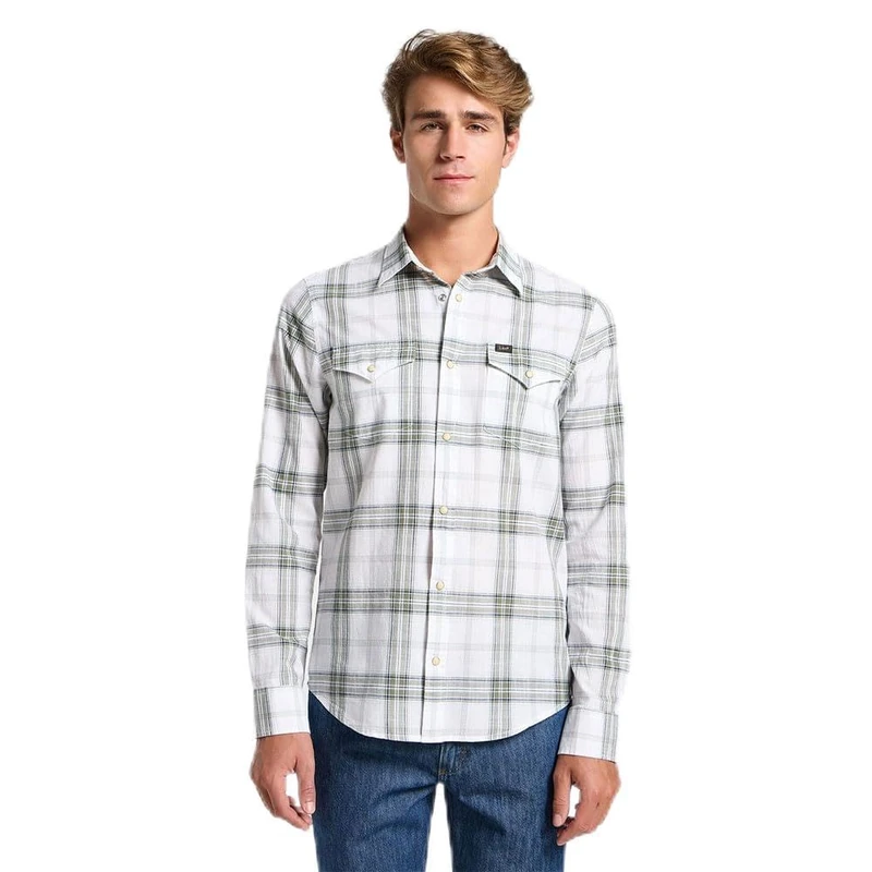 Lee Men's Clean Western Shirt, Mercantile Bright White, S