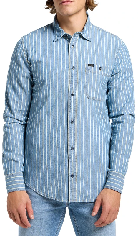 Lee Men's Leesure Shirt, Indigo Dobby, S