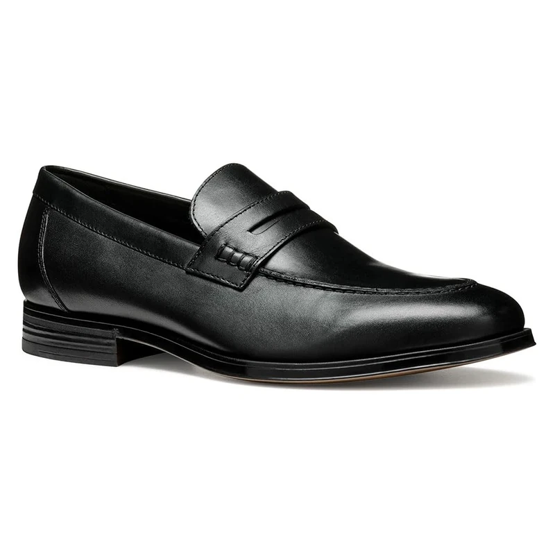 Geox Men's U REZZONICO A Loafer, Black, 11 UK