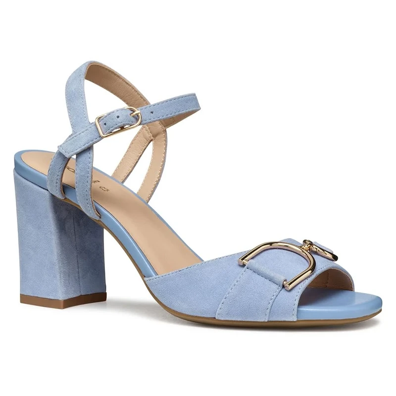 Geox Women's D NEW ERAKLIA 80 A Heeled Sandal, Lt Blue, 7.5 UK